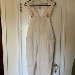 Everlane white canvas overalls size 16